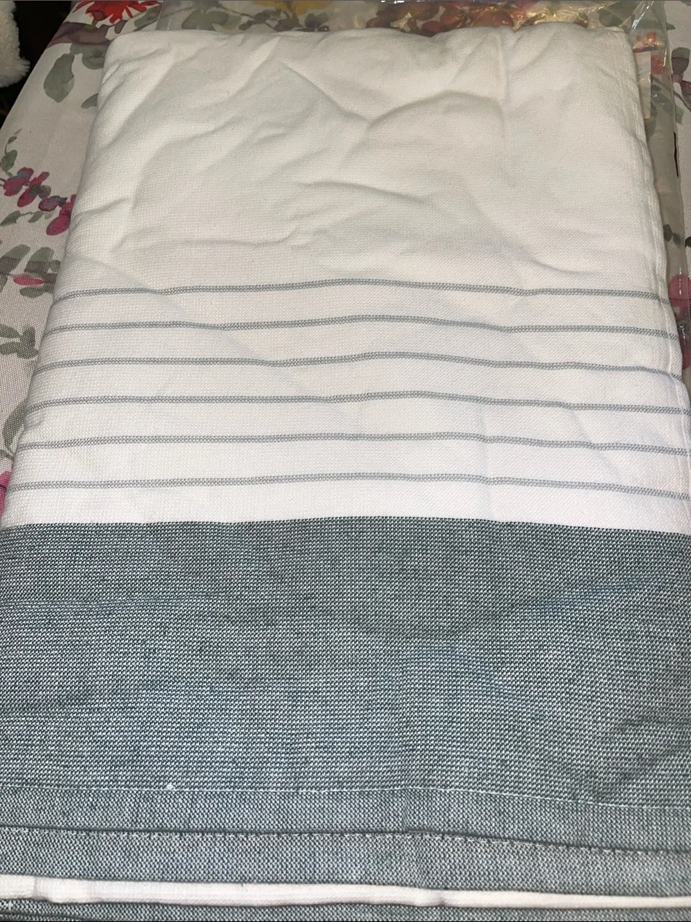 Peacock Alley Light Gray and White Striped 100% Turkish Cotton Beach Towel